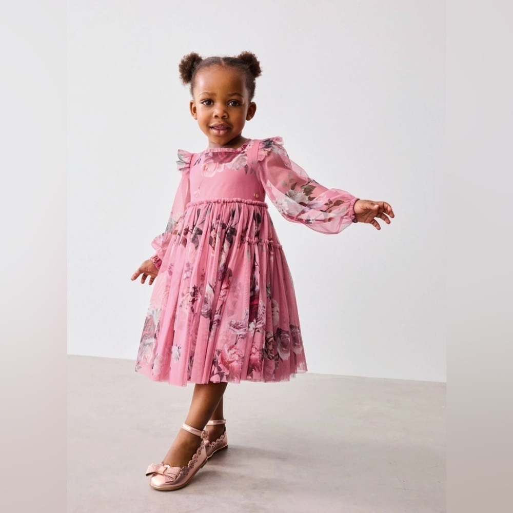 Ted Baker Valentina Floral Print Tulle Dress size 3t